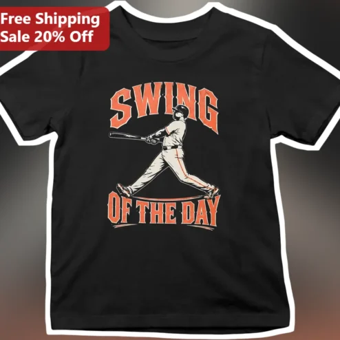 Swing Of The Day Tee Vintage Baseball Player Graphic Shirt For Coaches And Fans