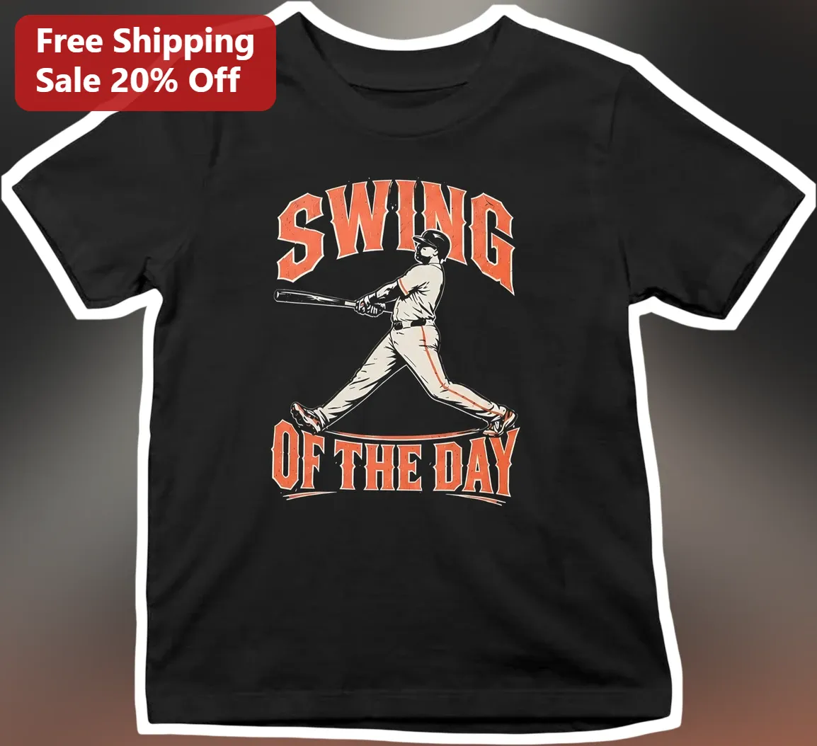 Swing Of The Day Tee Vintage Baseball Player Graphic Shirt For Coaches And Fans