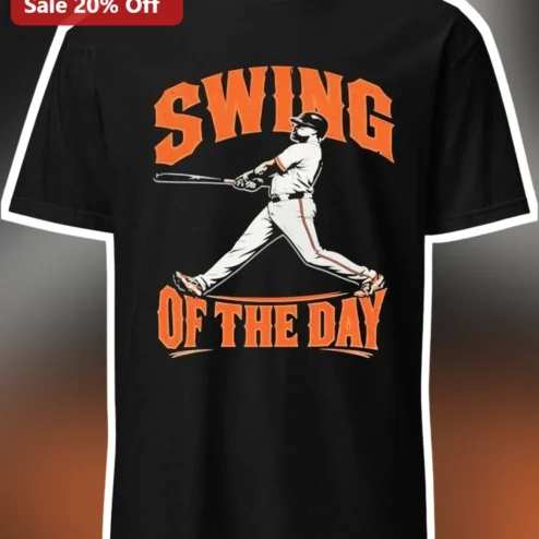 Swing Of The Day Tee Vintage Baseball Player Graphic Shirt For Fans