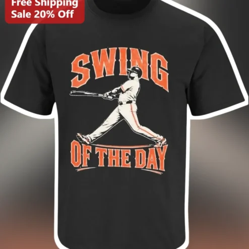 Swing Of The Day Tee Vintage Baseball Player Graphic Shirt For Men Women