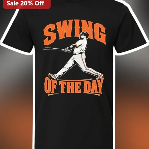 Swing Of The Day Tee Vintage Baseball Swing Shirt For Fans Players Coaches