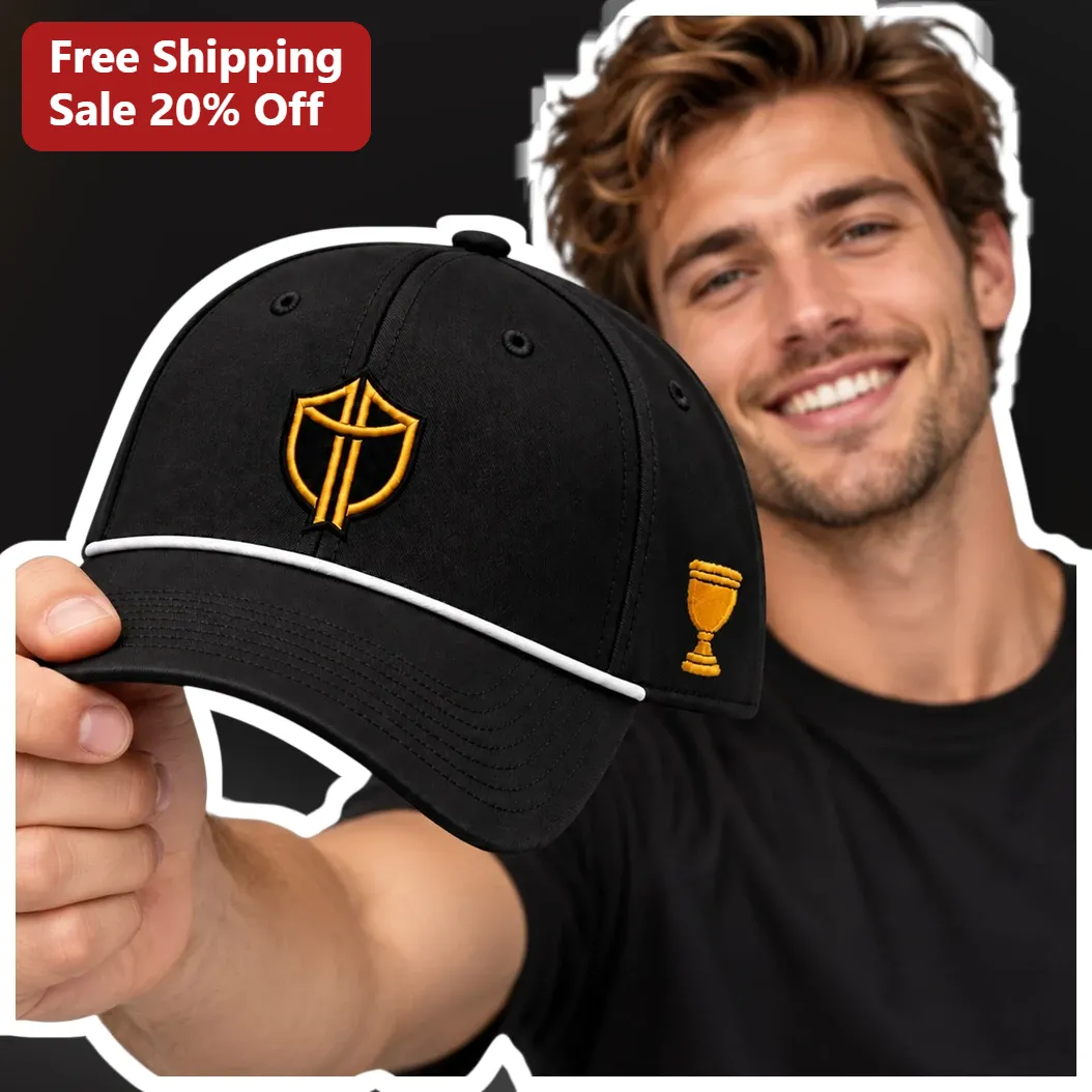 Sword Shield Trophy Hat Embroidered Dad Cap for Gamers Fantasy Fans