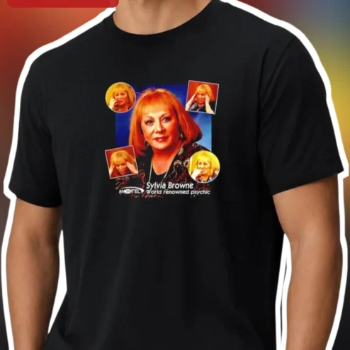 Sylvia Browne World Renowned Psychic Tee Retro Montel Williams Show Graphic Shirt for Fans