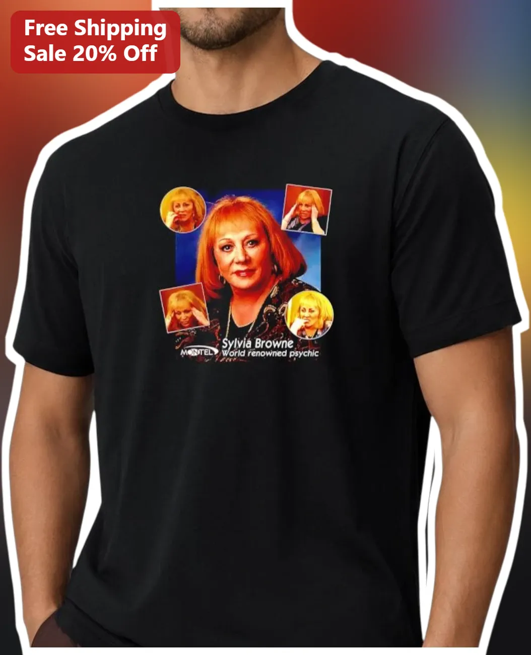 Sylvia Browne World Renowned Psychic Tee Retro Montel Williams Show Graphic Shirt for Fans