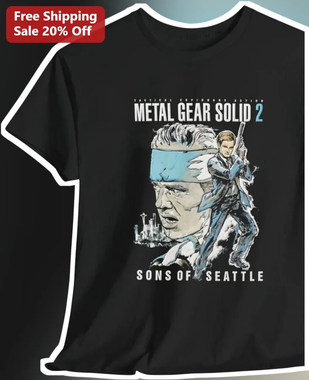 Tactical Espionage Action Metal Gear Solid 2 Sons of Seattle Tee