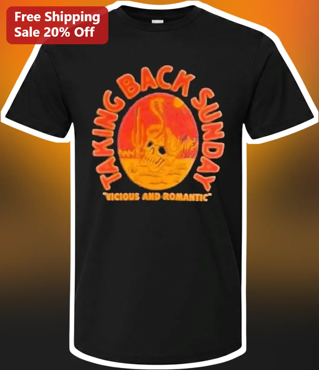 Taking Back Sunday Vicious and Romantic Flaming Skull Graphic Tee