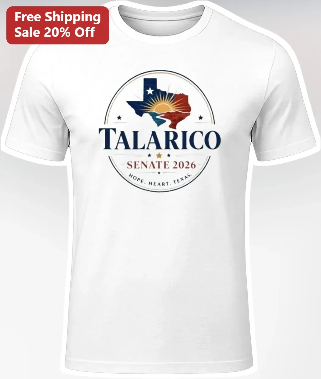 Talarico Senate 2026 Hope Heart Texas Graphic Tee