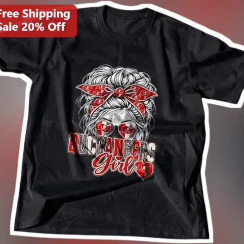 Tampa Bay Buccaneers Girl Vintage Graphic Tee for Women NFL Fan Game Day Shirt