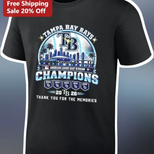 Tampa Bay Rays American League East Division Champions Thank You For The Memories Tee