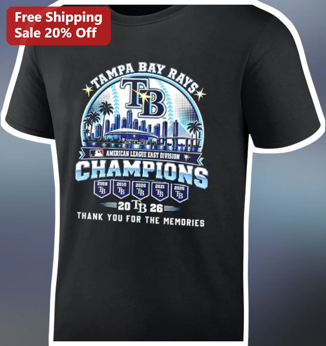 Tampa Bay Rays American League East Division Champions Thank You For The Memories Tee