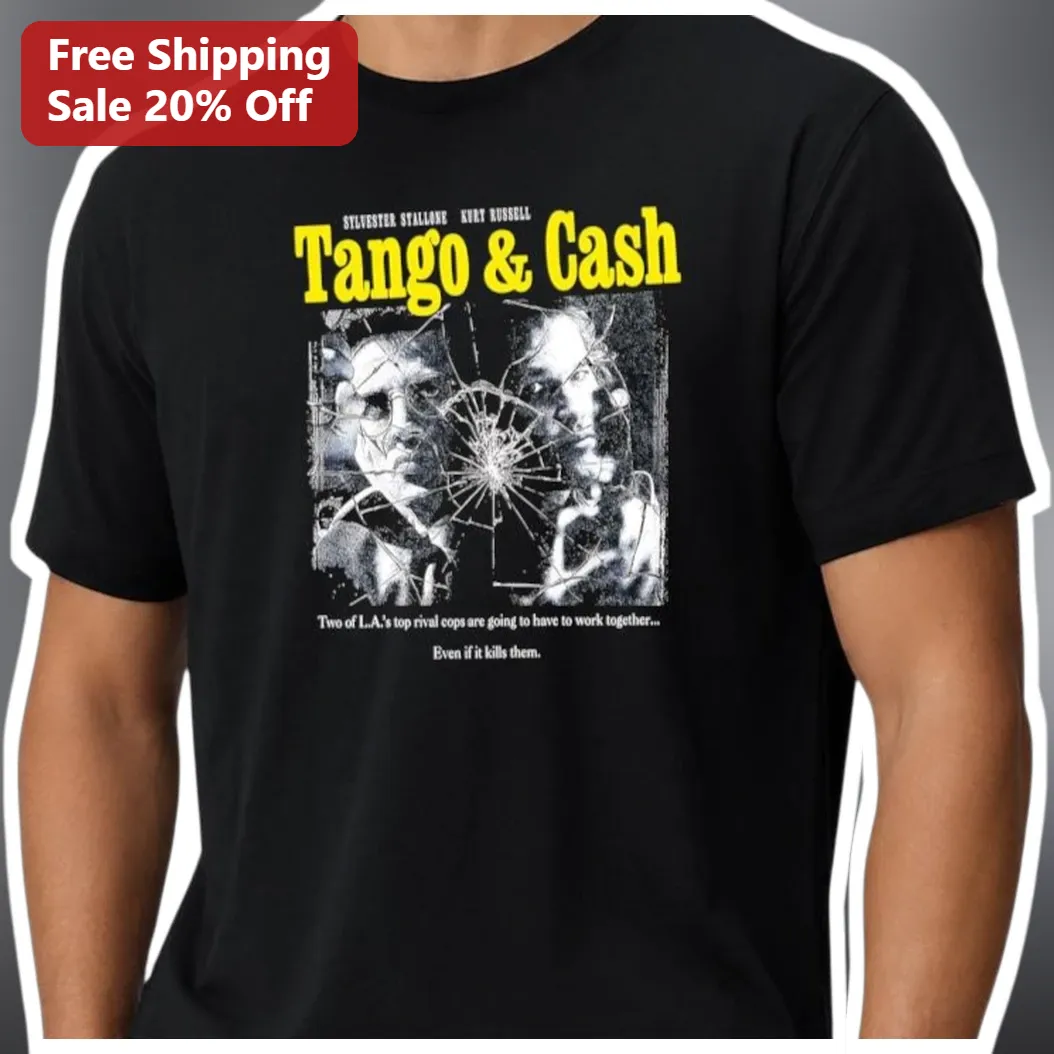 Tango Cash Tee Sylvester Stallone Kurt Russell 1989 Buddy Cop Movie Shirt