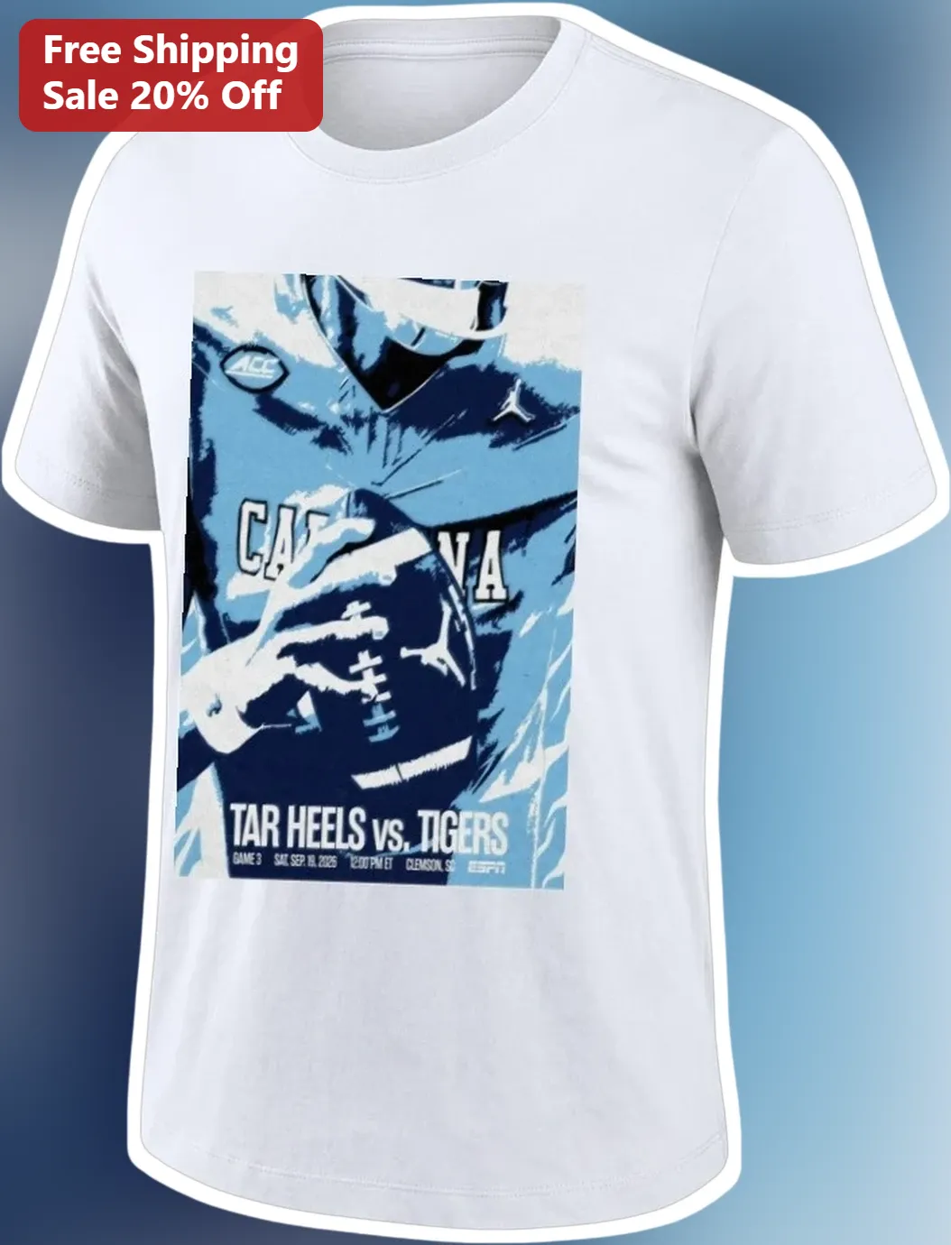 Tar Heels vs. Tigers Tee UNC Clemson College Football Rivalry Game Day Vintage Graphic Shirt