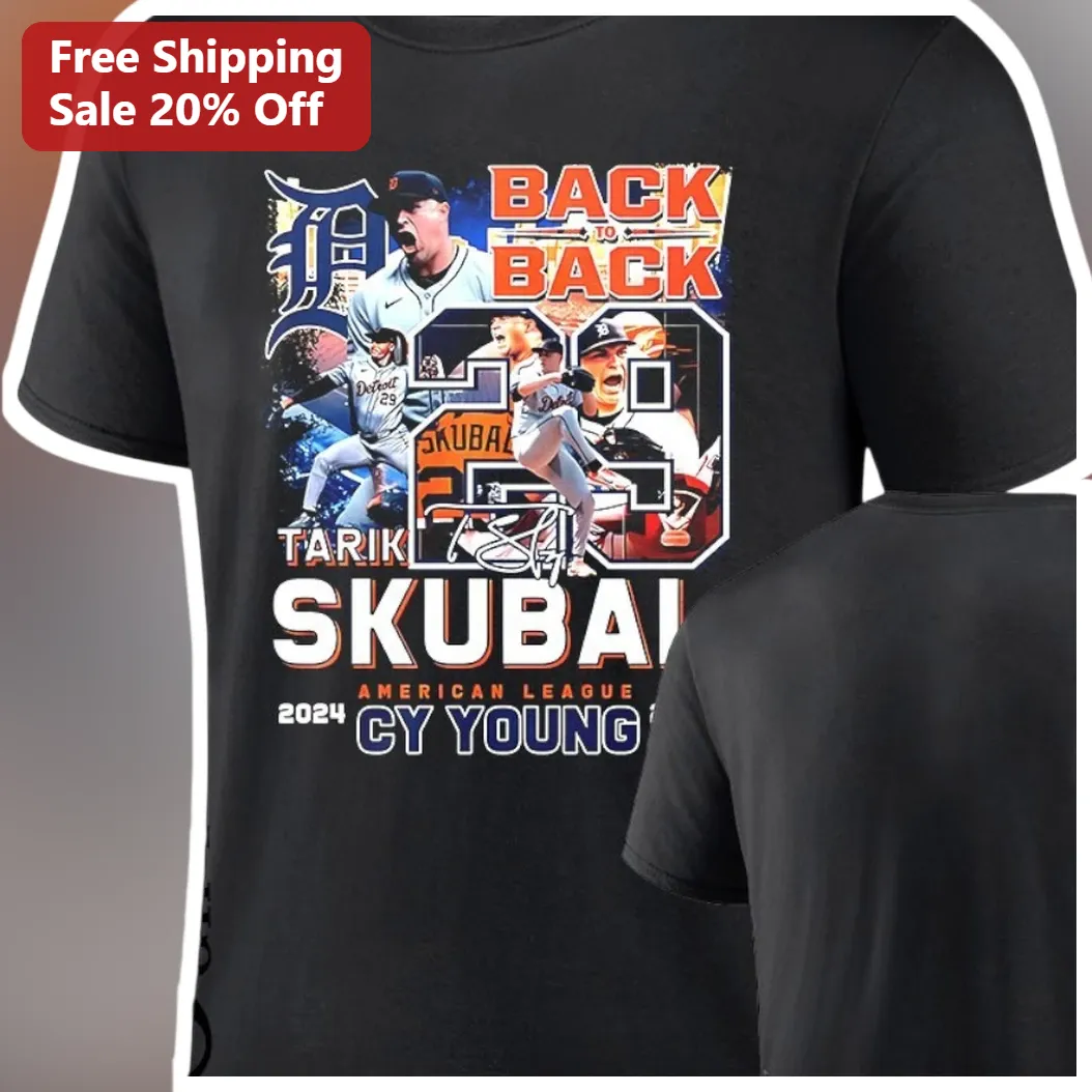 Tarik Skubal American League Cy Young Tee Detroit Tigers Back To Back Baseball Fan Gift