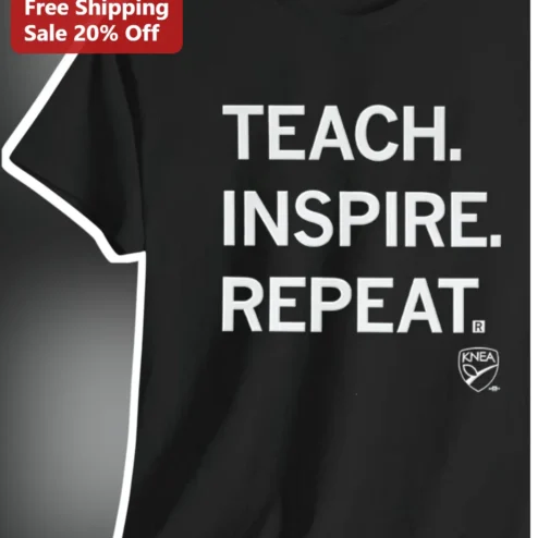 Teach Inspire Repeat Teacher Graphic Tee for Educators
