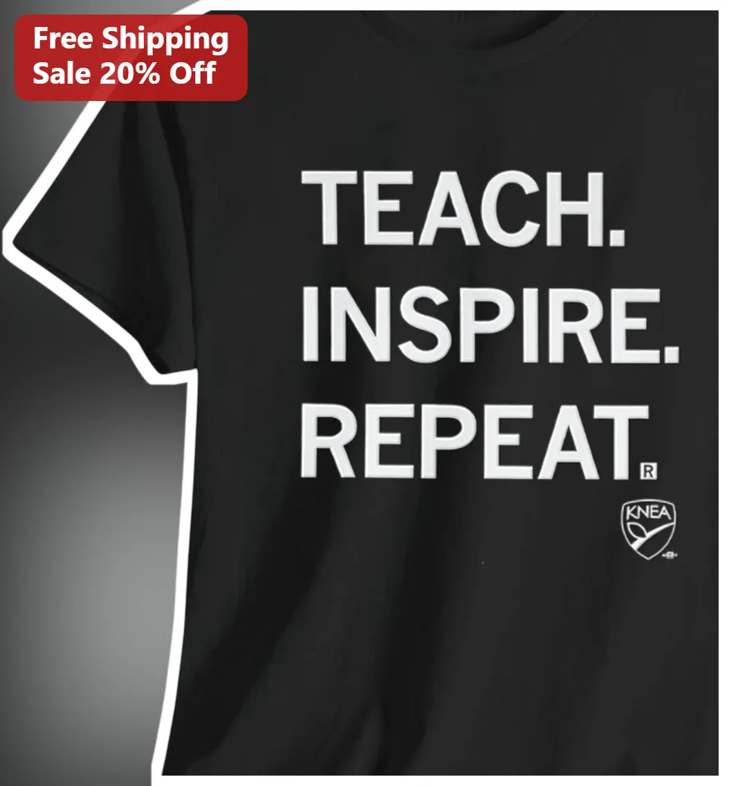 Teach Inspire Repeat Teacher Graphic Tee for Educators