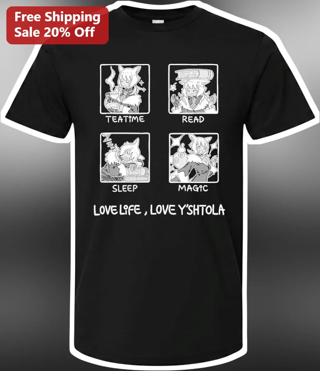 Teatime Read Sleep Magic Love Life Love Y'shtola FFXIV Graphic Tee