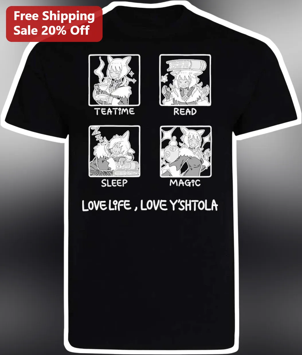 Teatime Read Sleep Magic Love Life Love Y'shtola Graphic Tee