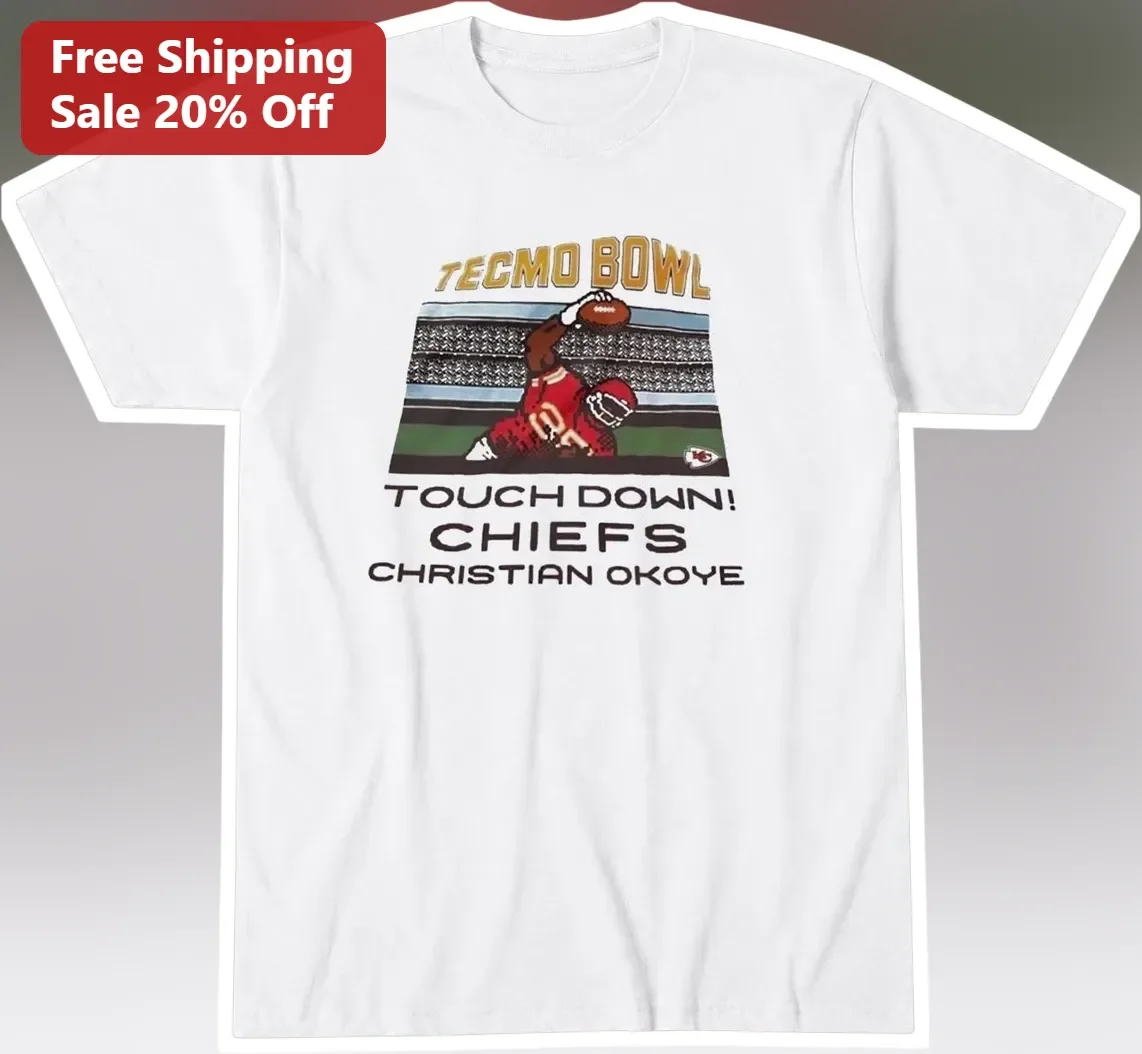 Tecmo Bowl Touch Down Chiefs Retro Football Graphic Tee for Men