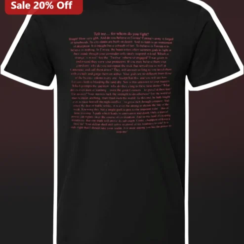 Tell Me For Whom Do You Fight Gaius Van Baelsar Quote Tee Final Fantasy XIV FFXIV Gamer Shirt