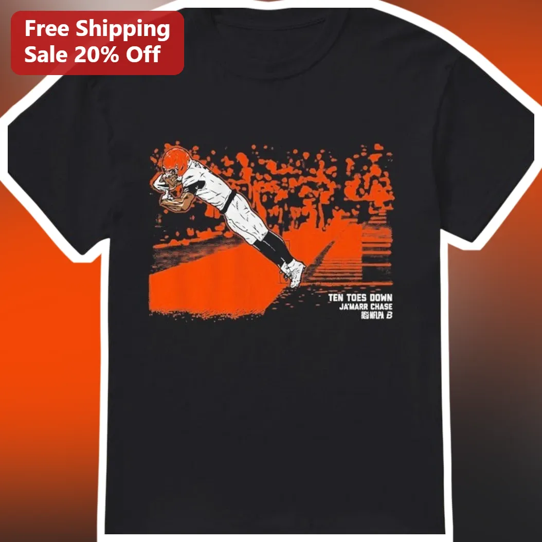 Ten Toes Down Jamarr Chase Graphic Tee NFL Football Player Gift