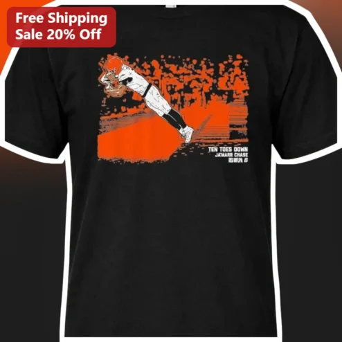 Ten Toes Down Tee NFL Jamarr Chase Cincinnati Bengals Football Fan Gift
