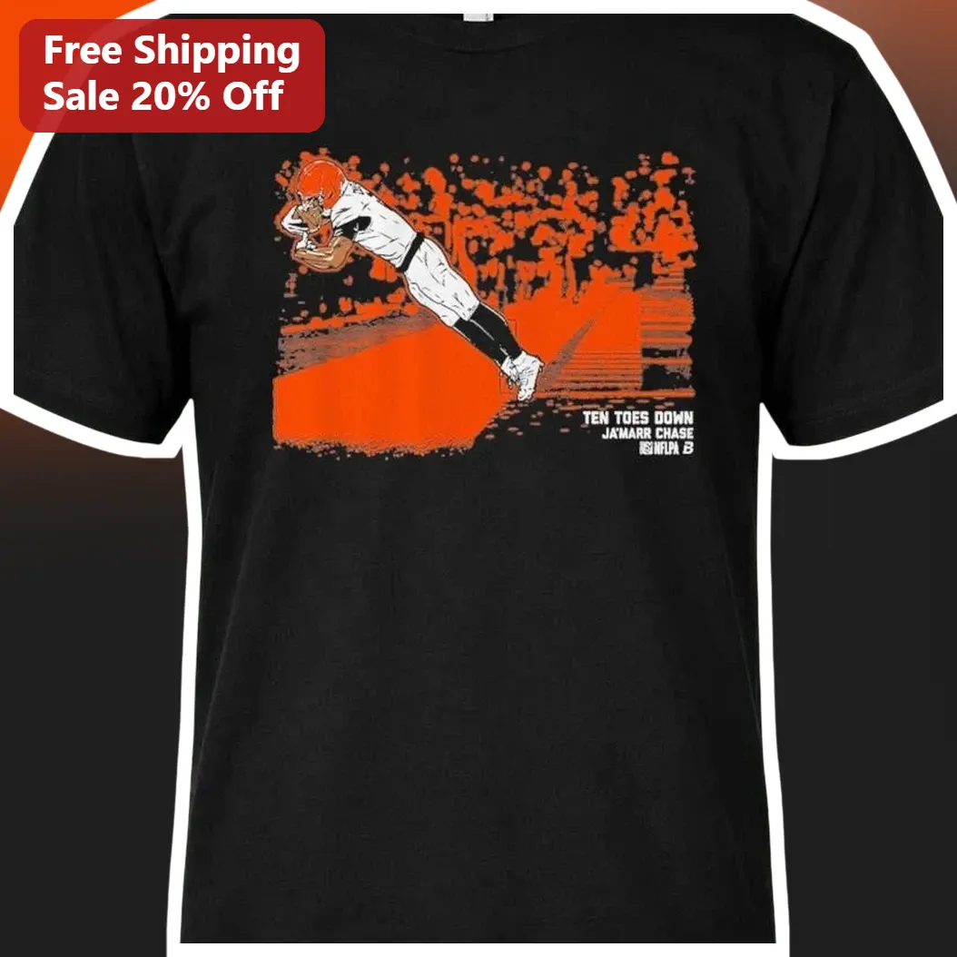 Ten Toes Down Tee NFL Jamarr Chase Cincinnati Bengals Football Fan Gift
