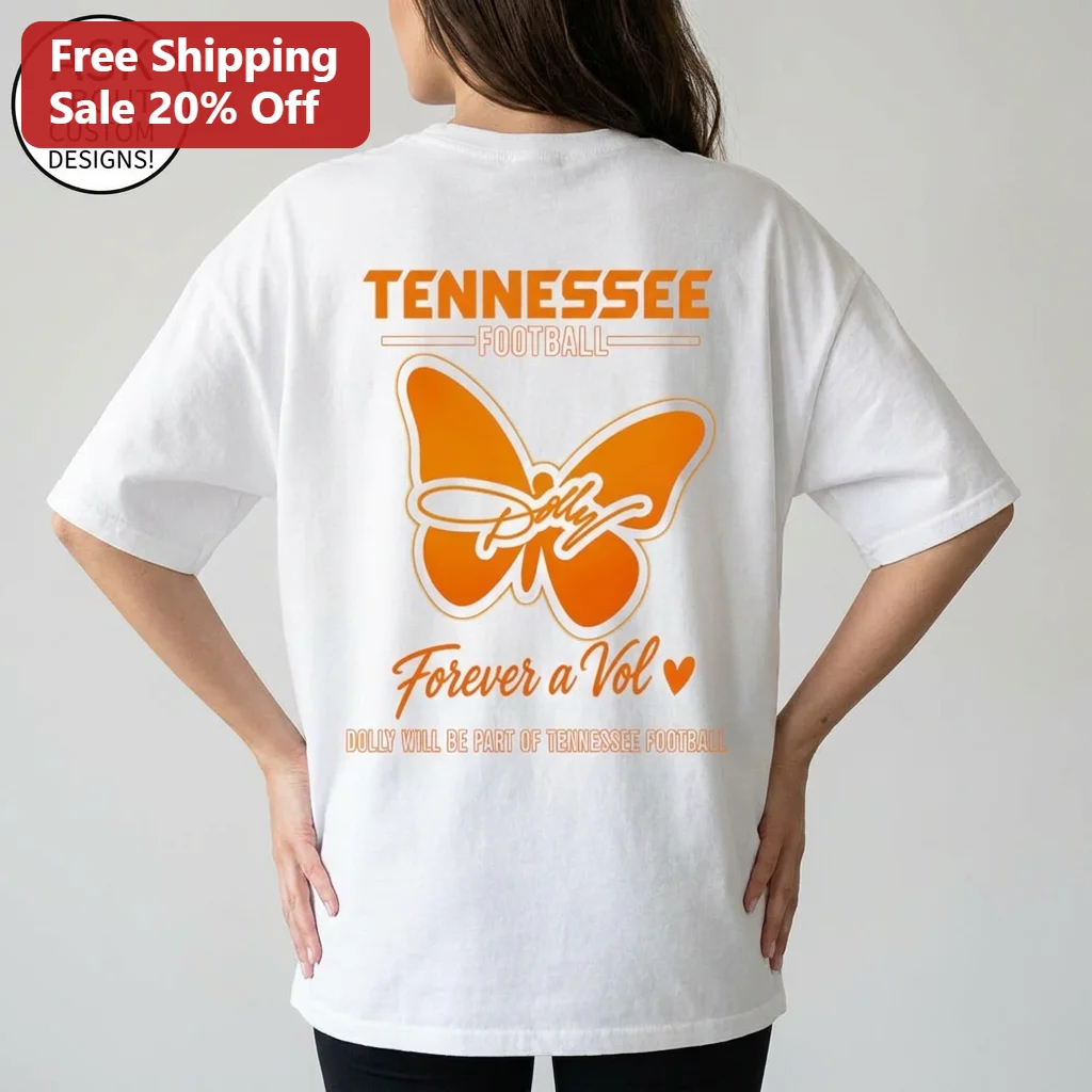 Tennessee Football Dolly Parton Forever A Vol Tee, Vintage Game Day Butterfly Fan Graphic Shirt