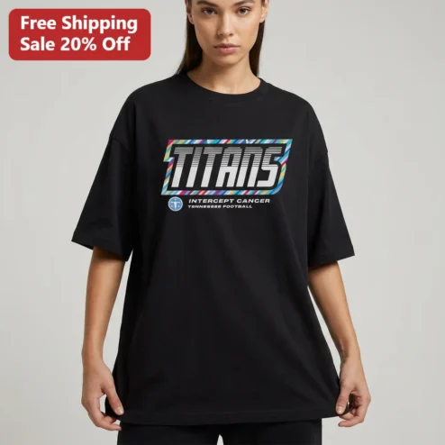 Tennessee Football Tee Tennessee Titans Intercept Cancer Awareness Graphic Shirt