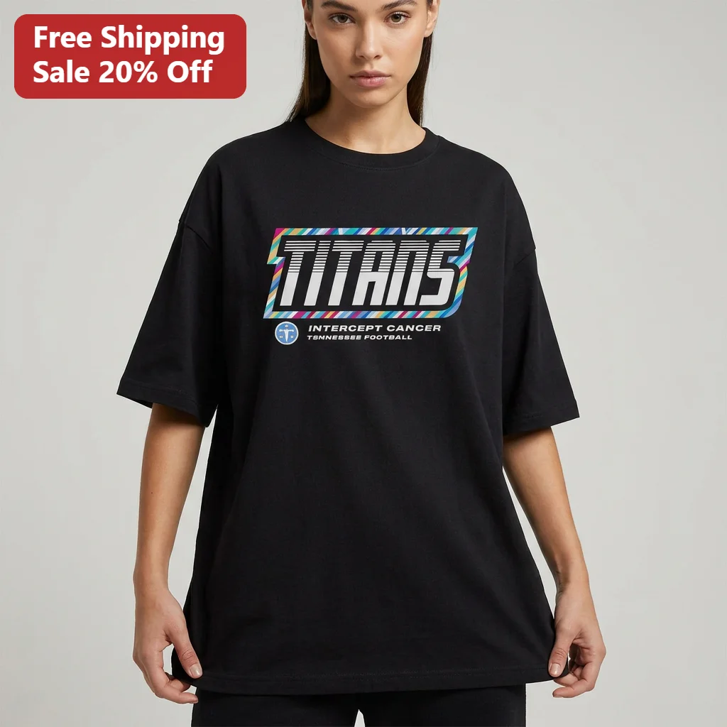 Tennessee Football Tee Tennessee Titans Intercept Cancer Awareness Graphic Shirt