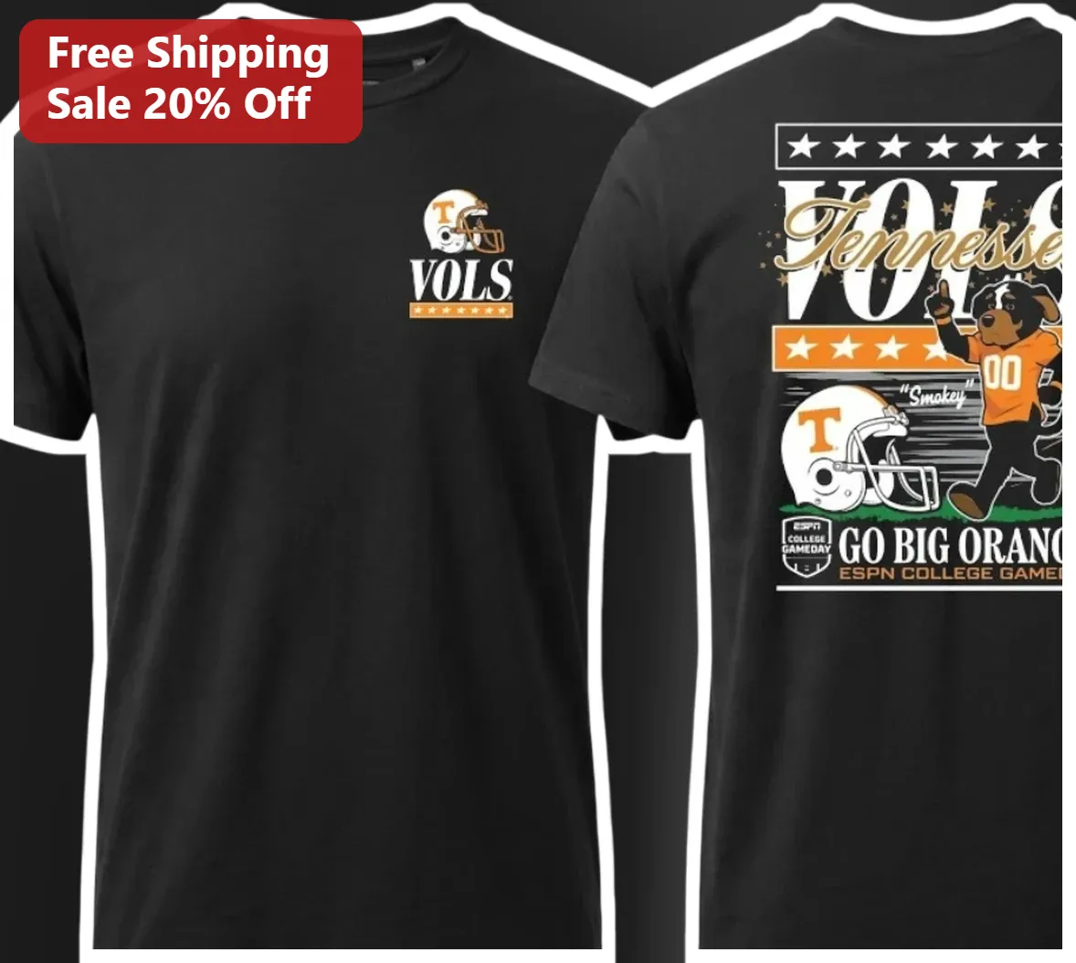 Tennessee Vols Go Big Orange College GameDay Tee