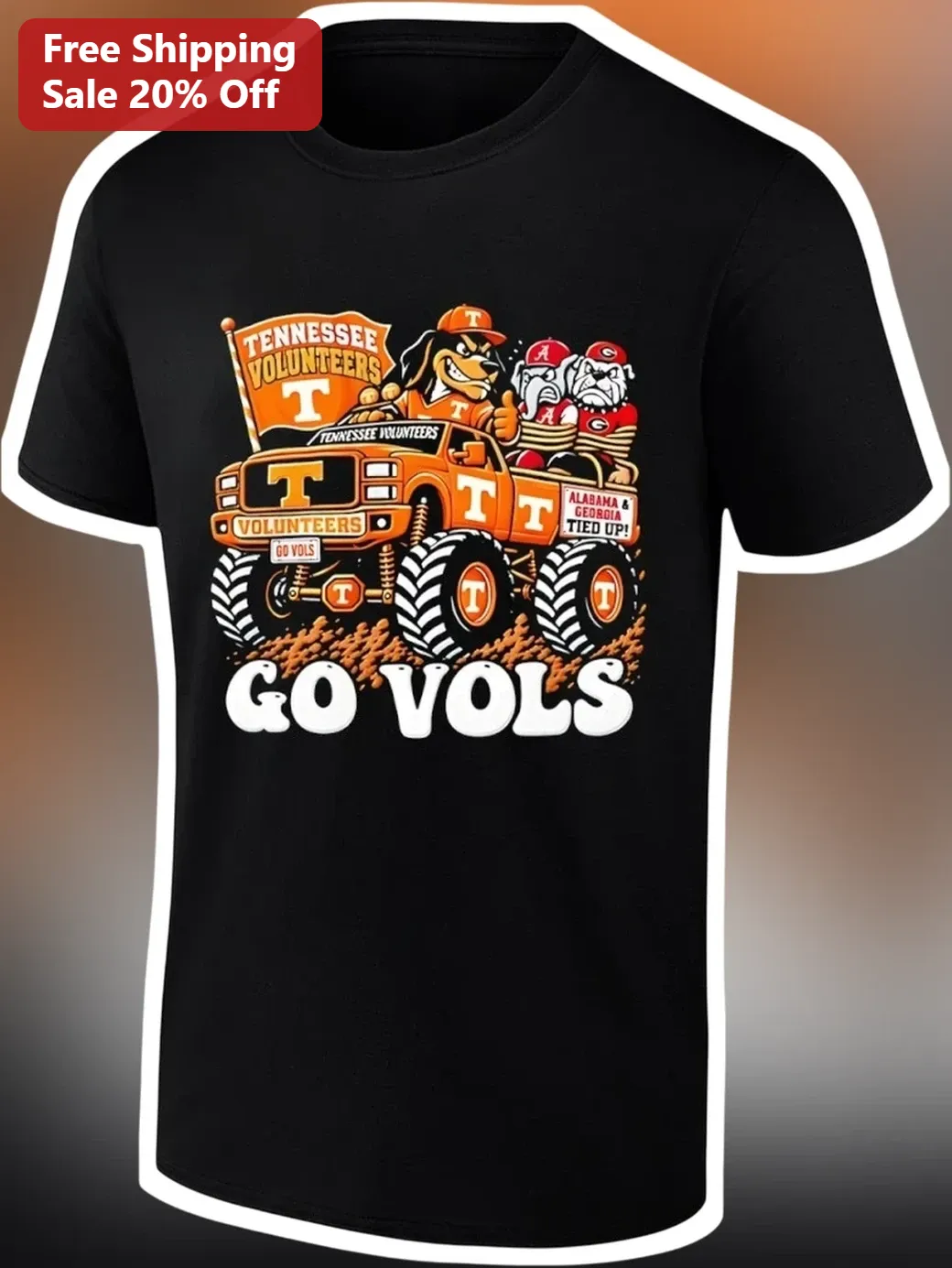 Tennessee Volunteers Go Vols Smokey Monster Truck Graphic Tee