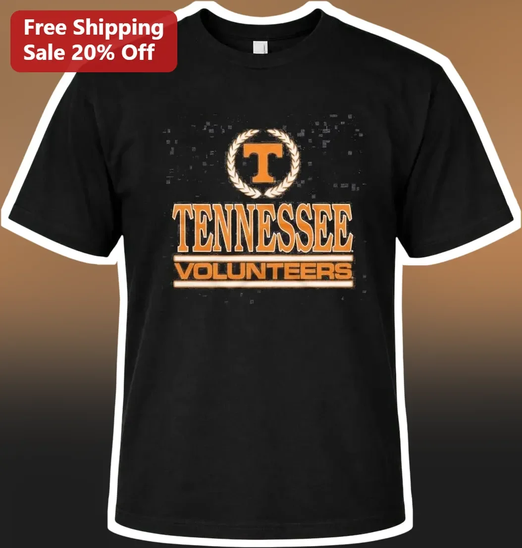 Tennessee Volunteers Vintage Distressed Collegiate Tee Black Cotton Fan Gear