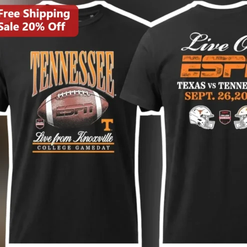 Tennessee vs Texas College GameDay Tee Live from Knoxville Volunteers Fan Apparel