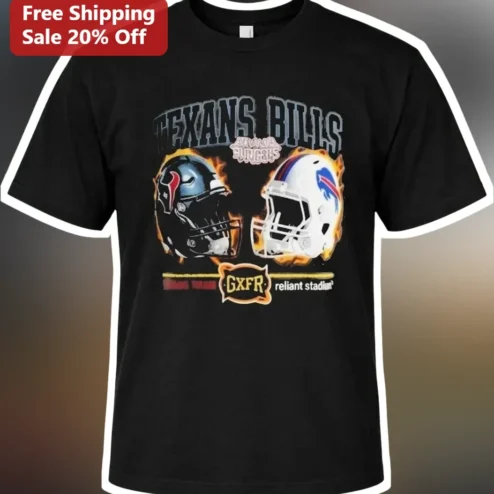 Texans Bills NFL Matchup Graphic Tee Houston Texans Buffalo Bills Football Game Day Apparel