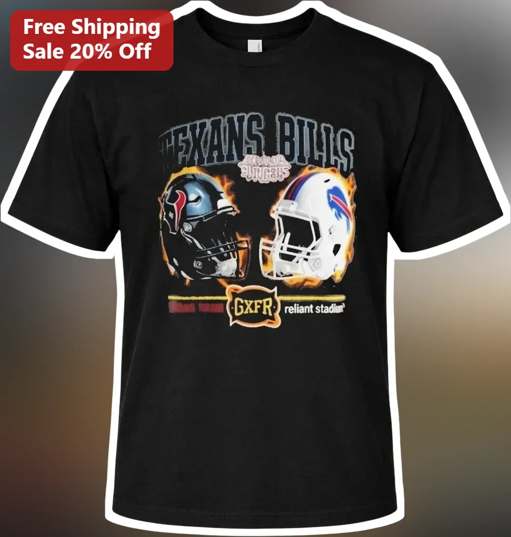 Texans Bills NFL Matchup Graphic Tee Houston Texans Buffalo Bills Football Game Day Apparel