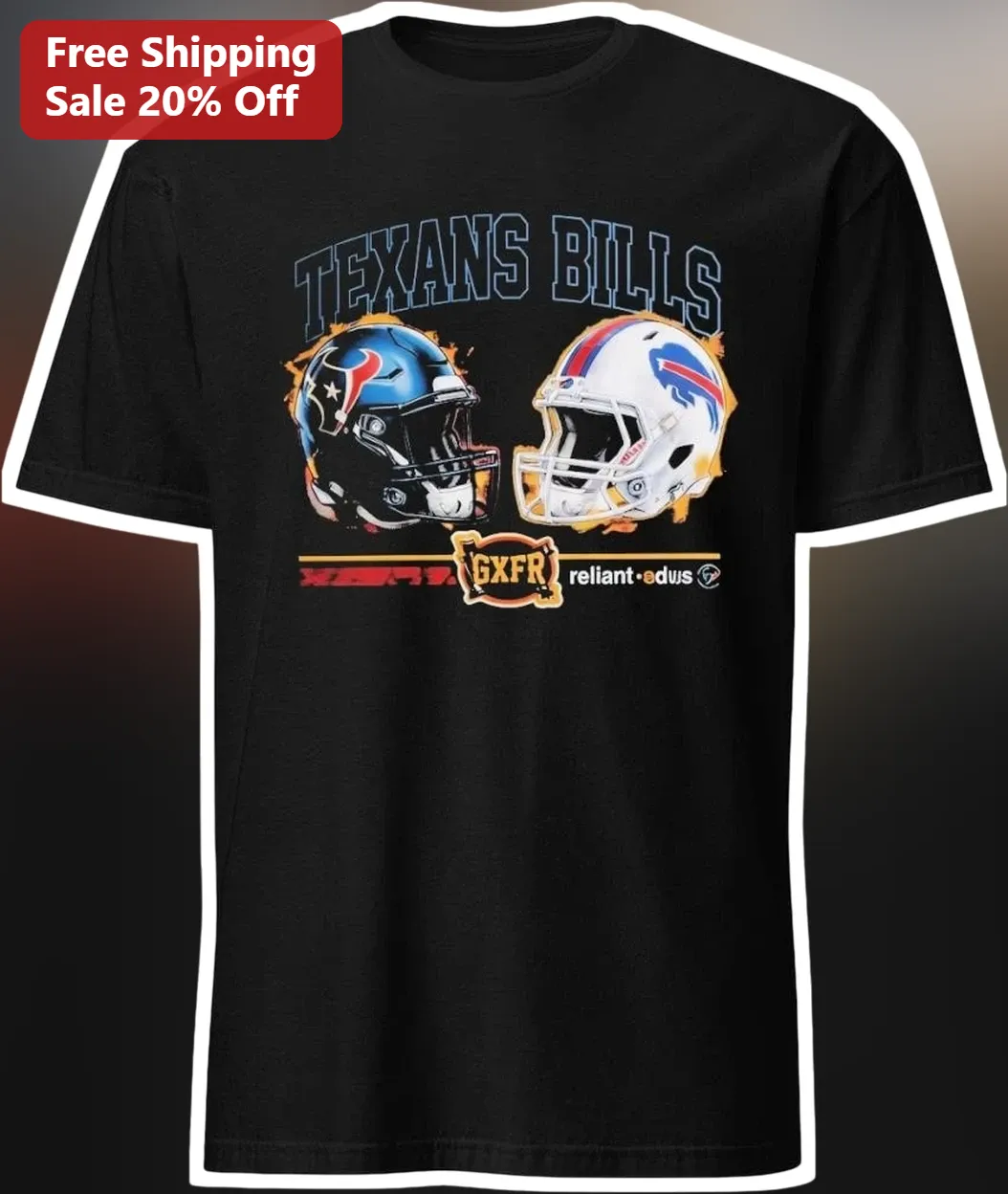 Texans Bills NFL Matchup Graphic Tee Houston Texans Buffalo Bills Game Day Shirt