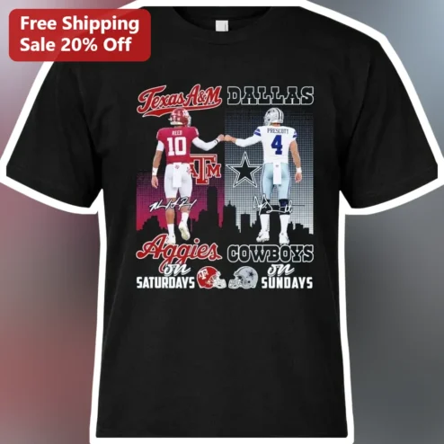 Texas A&M Dallas Aggies On Saturdays Cowboys On Sundays Tee