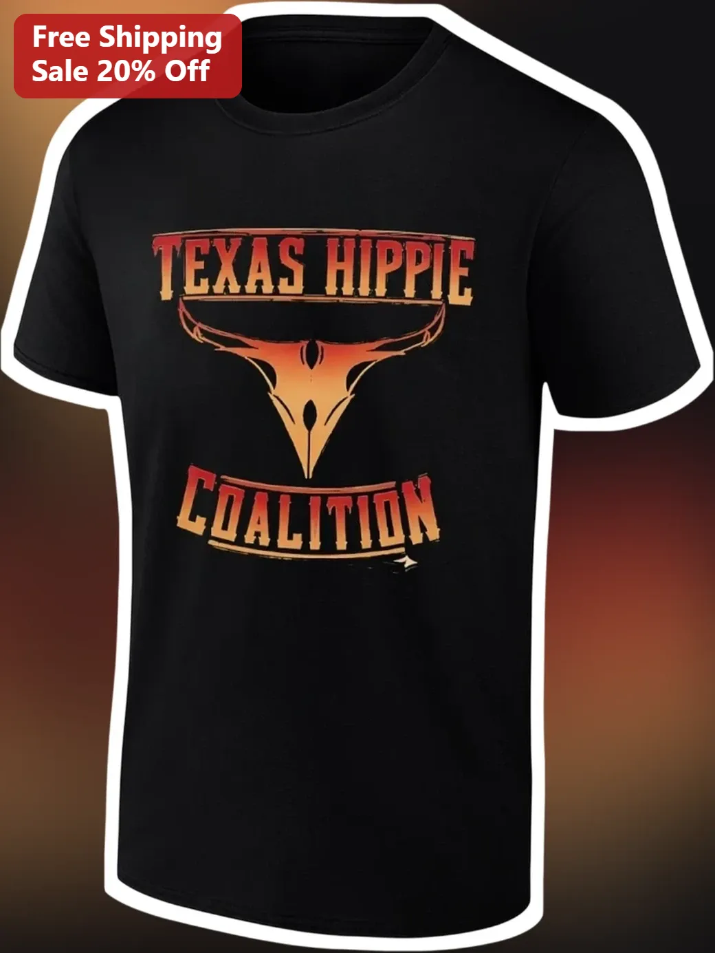 Texas Hippie Coalition Tee Vintage Longhorn Skull Southern Rock Band Merch T-Shirt