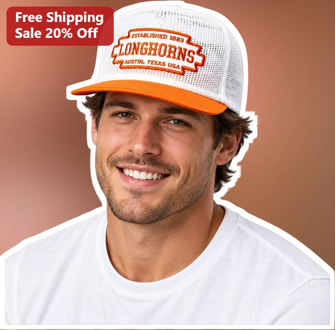Texas Longhorns Trucker Hat Vintage Western Logo Cap for UT Austin Fans
