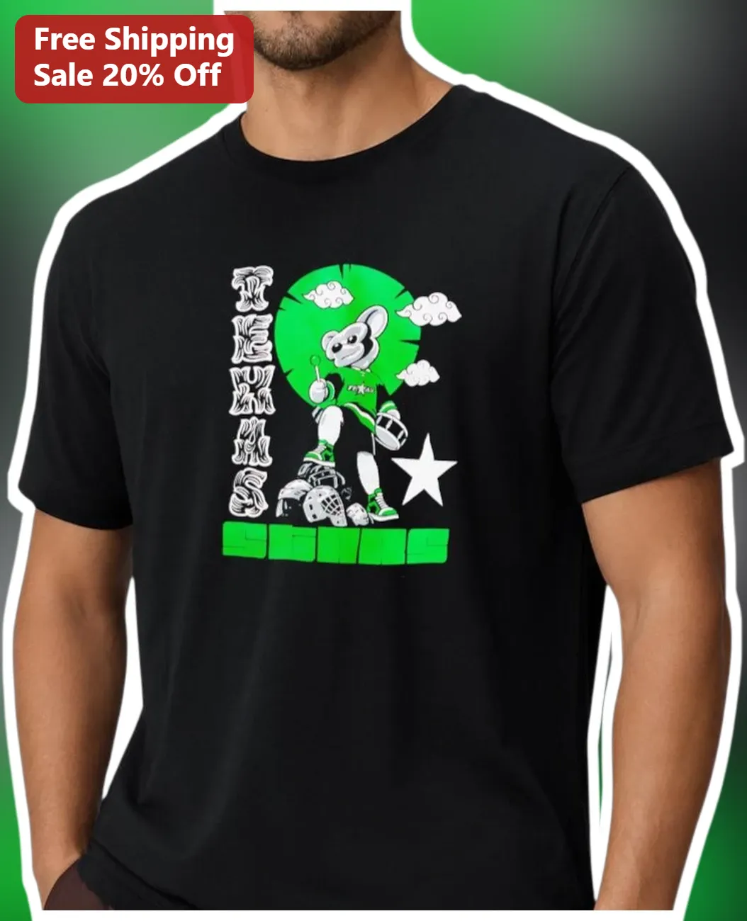 Texas Stars Tee Retro Cartoon Mouse Mascot Drummer Hockey Fan Shirt