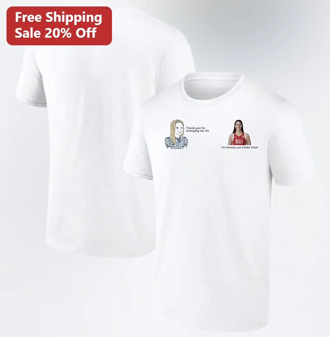 Thank You For Changing My Life Caitlin Clark Meme Graphic Tee