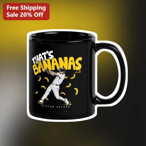 That's Bananas Mug Funny Baseball Pun Gift for Players Coaches Fans Black Ceramic Coffee Cup