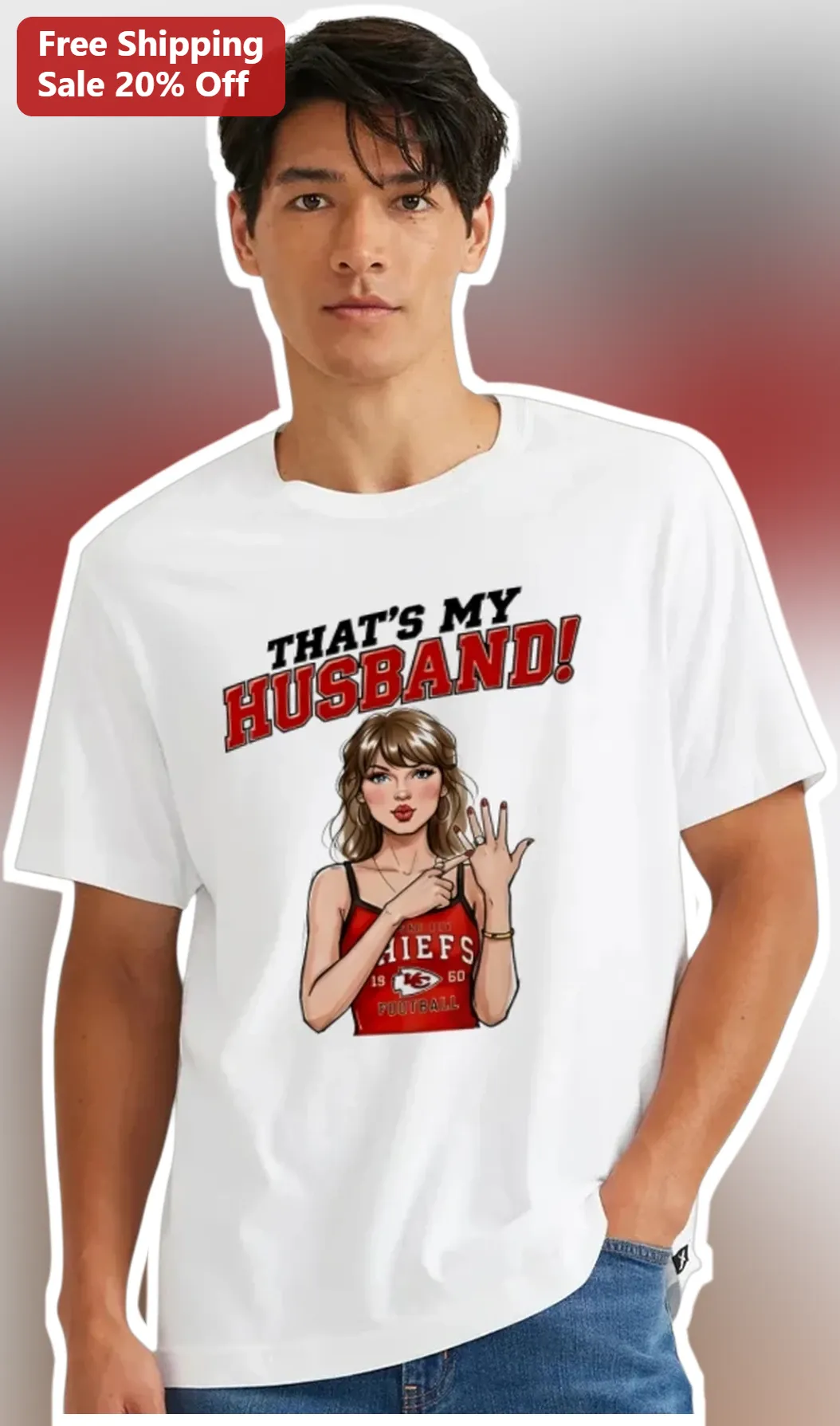 That's My Husband Taylor Swift Travis Kelce Chiefs Fan Art Graphic Tee