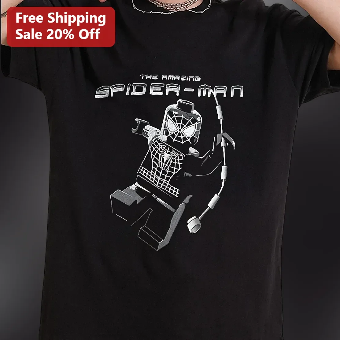 The Amazing Spider-Man Lego Graphic Tee Marvel Comic Book Superhero Gift