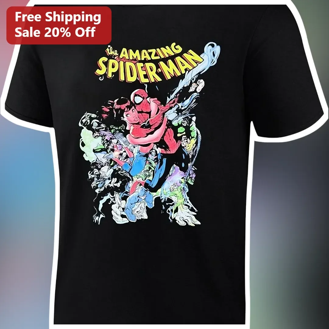 The Amazing Spider-Man Tee Classic Comic Art Graphic Shirt for Men Women Marvel Fans