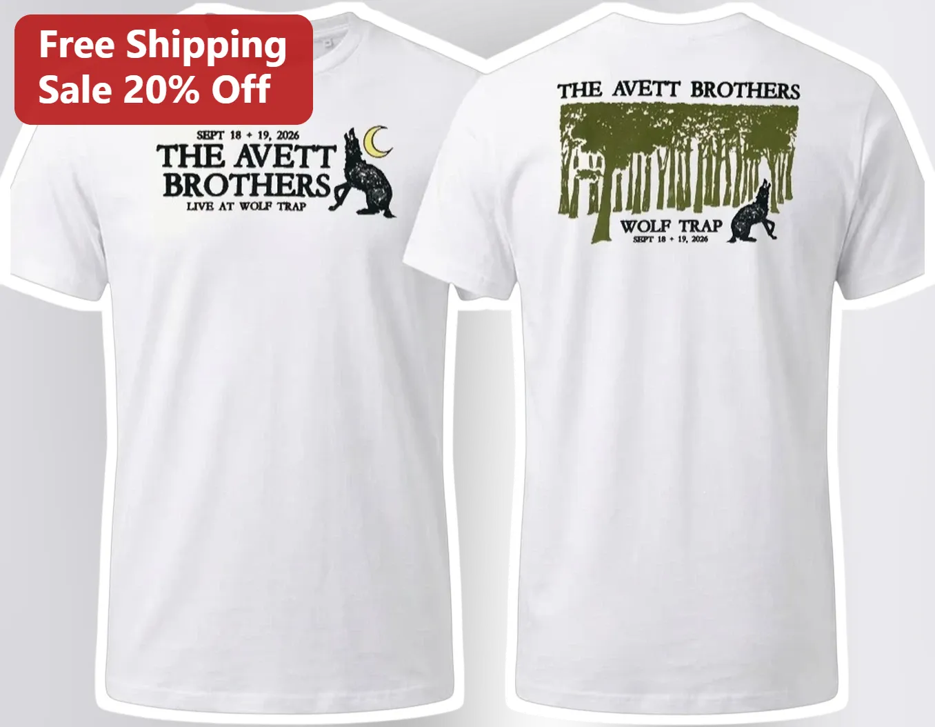 The Avett Brothers Live at Wolf Trap Folk Rock Band Tee