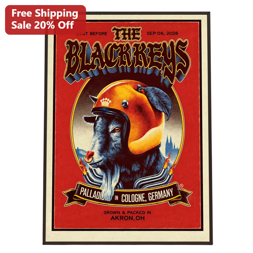 The Black Keys Palladium Cologne Germany Concert Poster Vintage Rock Band Art Print