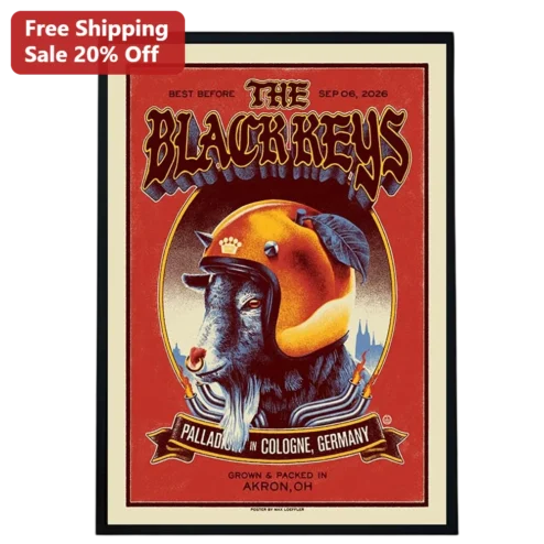 The Black Keys Palladium Cologne Germany Concert Poster Vintage Rock Band Tour Art