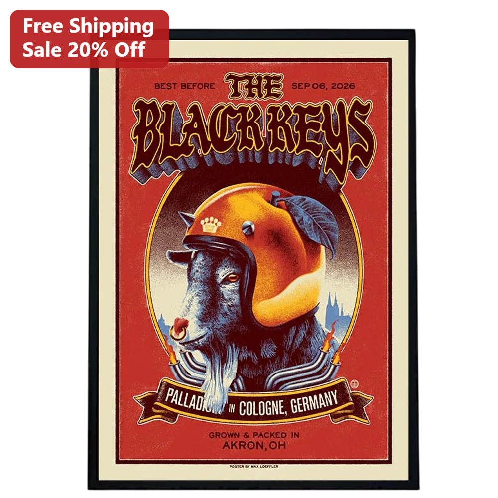 The Black Keys Palladium Cologne Germany Concert Poster Vintage Rock Band Tour Art