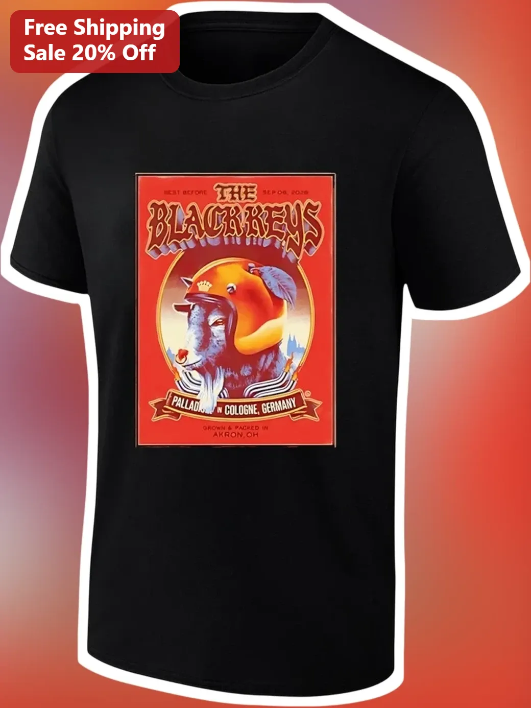 The Black Keys Palladium Cologne Germany Tee Vintage Concert Tour Shirt